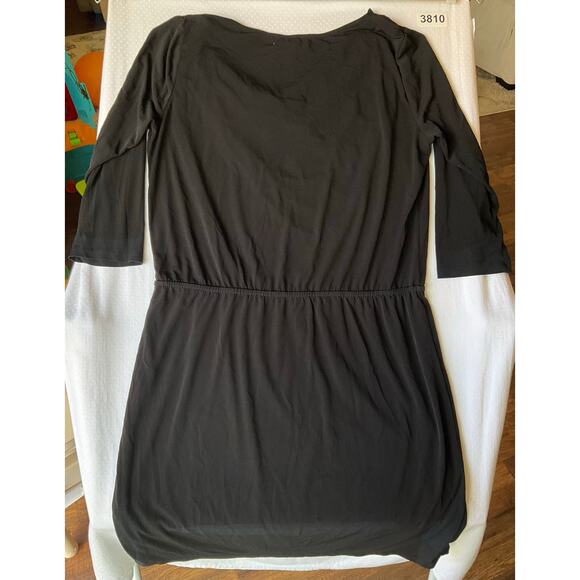 Ellen Tracy Women Dress size L Long sleeve KneeLength Crew Neck Stretchy Black - Picture 11 of 11